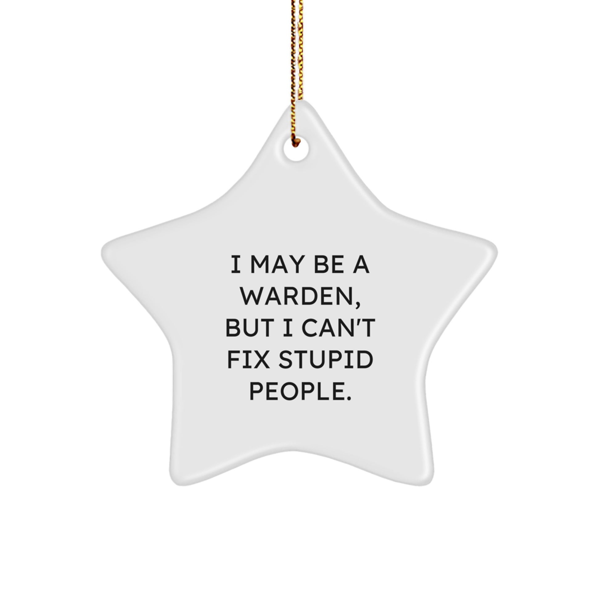 Funny Warden Star Ornament Gifts from Men, Warden Christmas Unique Gifts, I May Be A Warden Quote Star Decor - Image 1