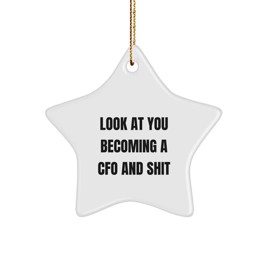 Funny CFO Gifts, Look At You Becoming A CFO And Shit, Star Ornament for Christmas, Gifts from Men to CFO - Image 1