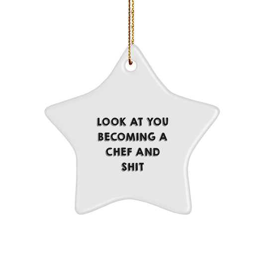 Funny Chef Gifts, Star Ornament, Inspirational Christmas Unique for Chef Friends and Family from Men, Women, Coworkers - Image 1