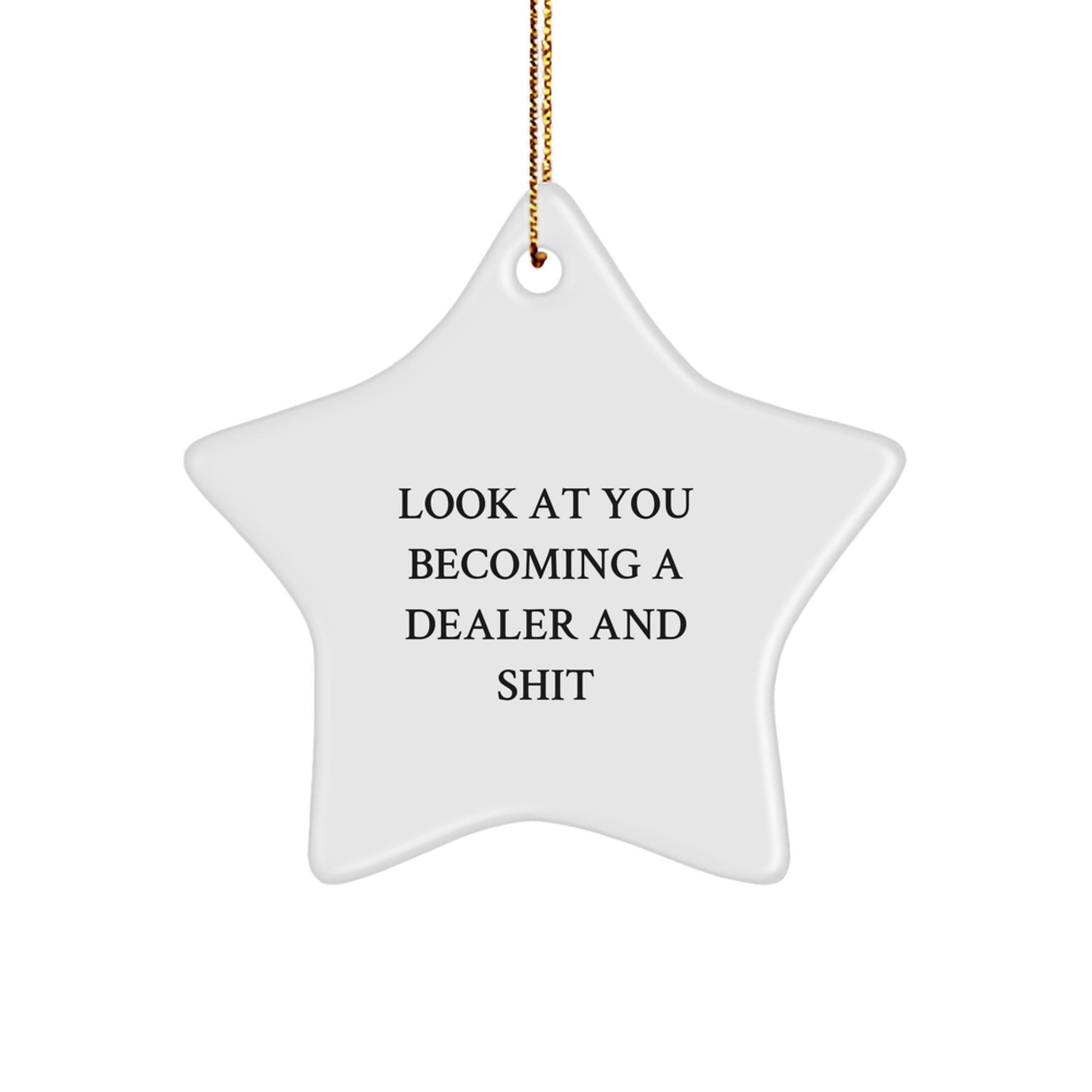 Funny Dealer Star Ornament, Gifts for Dealer, Men, or Women, Unique Christmas Decorations, Look At You Becoming A Dealer And Shit - Image 1