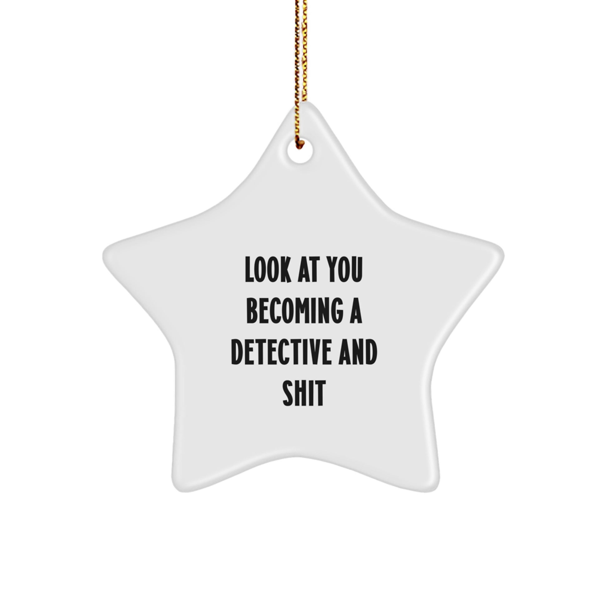 Funny Detective Star Ornament Gifts from Friends to Becoming a Detective at Christmas - Image 1