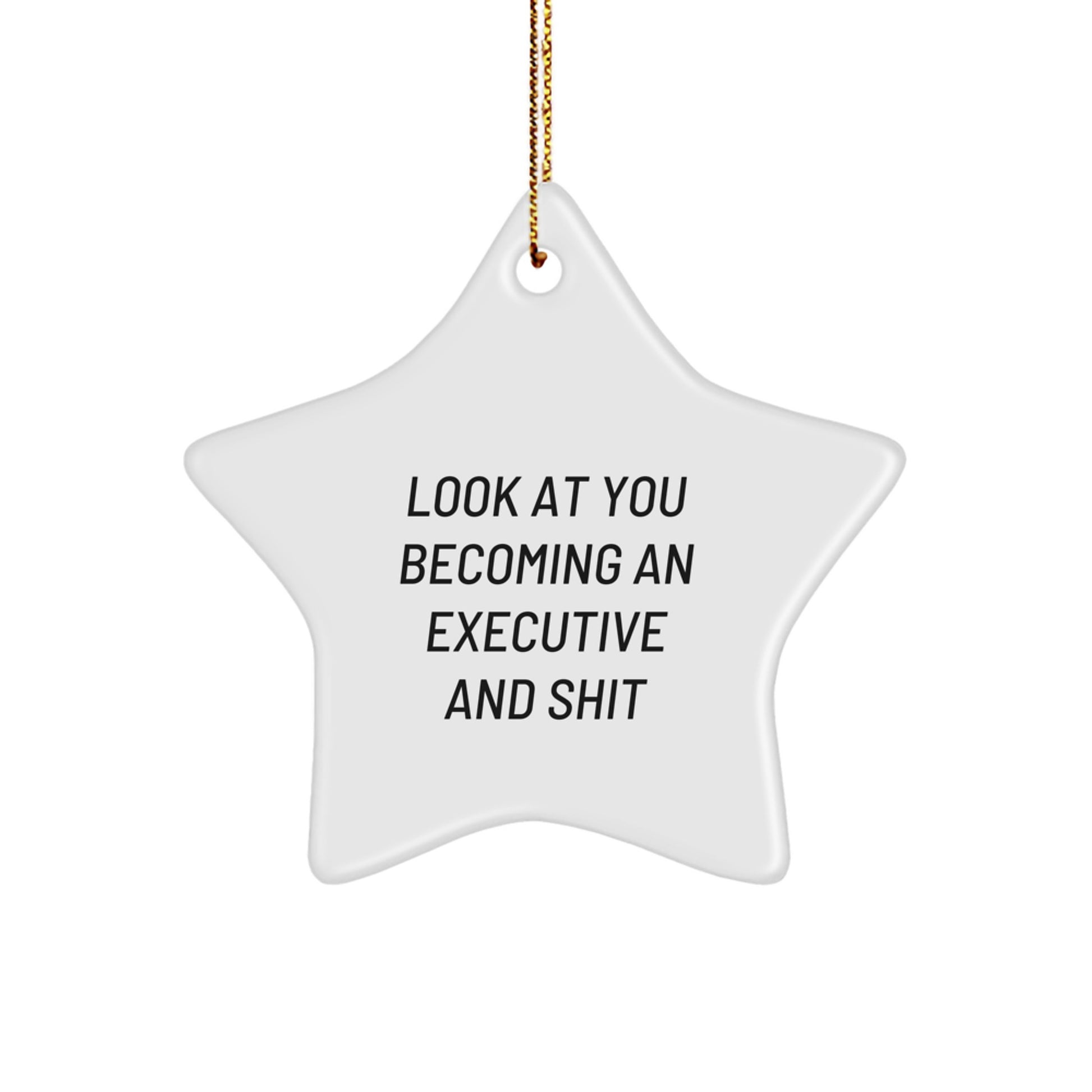 Funny Executive Gifts for Men - Star Ornament with 'Look At You Becoming An Executive And Shit' Quote, Perfect for Christmas Unique Gifts from Friends, Coworkers, Family - Image 1