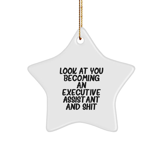 Funny Executive Assistant Gifts, Star Ornament Christmas Decoration, Gifts from Friends, Funny Quote for Executive Assistant Desk - Image 1