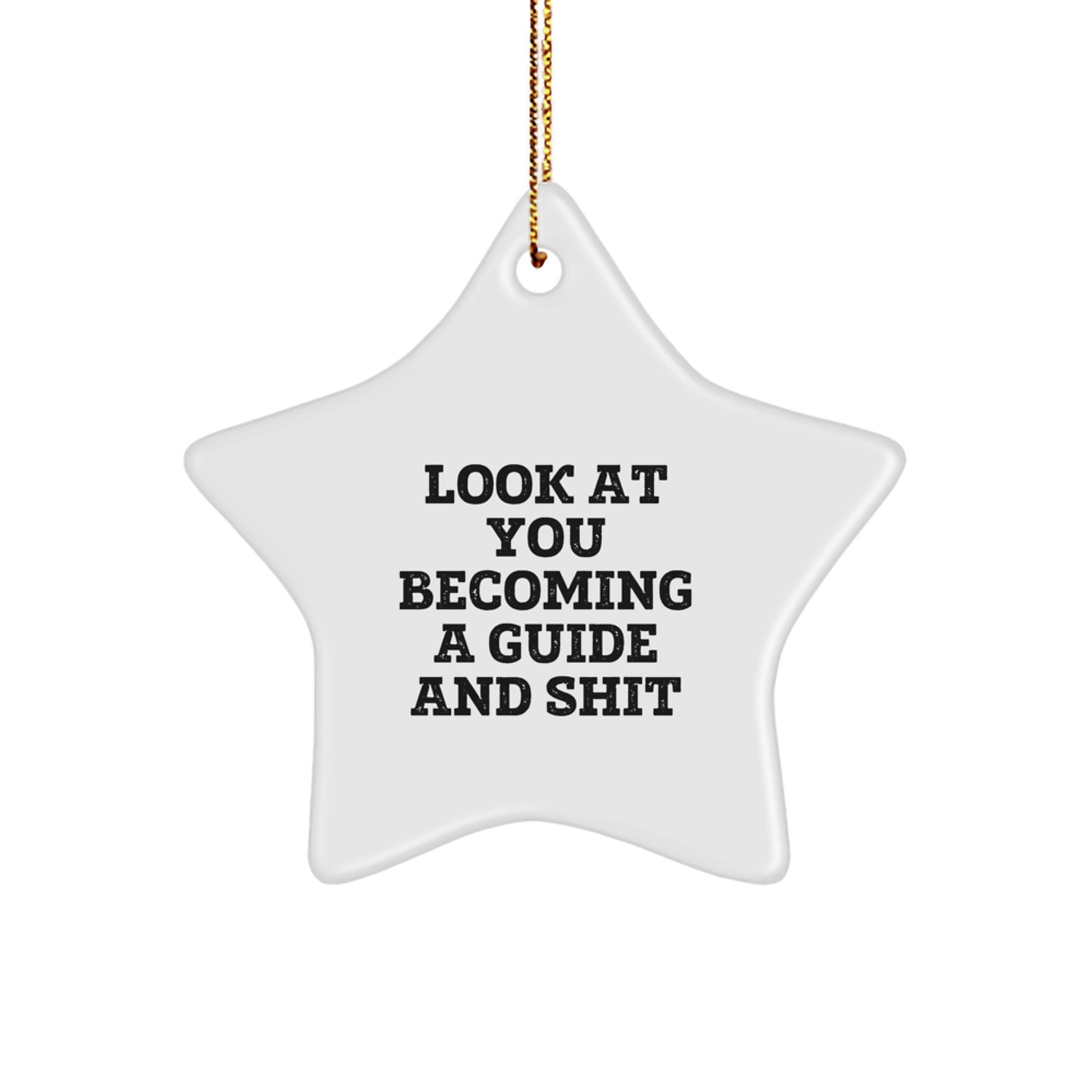 Funny Guide Star Ornament Gifts from Friends and Family for Christmas Unique Inspirational Look At You Becoming A Guide And Shit - Image 1