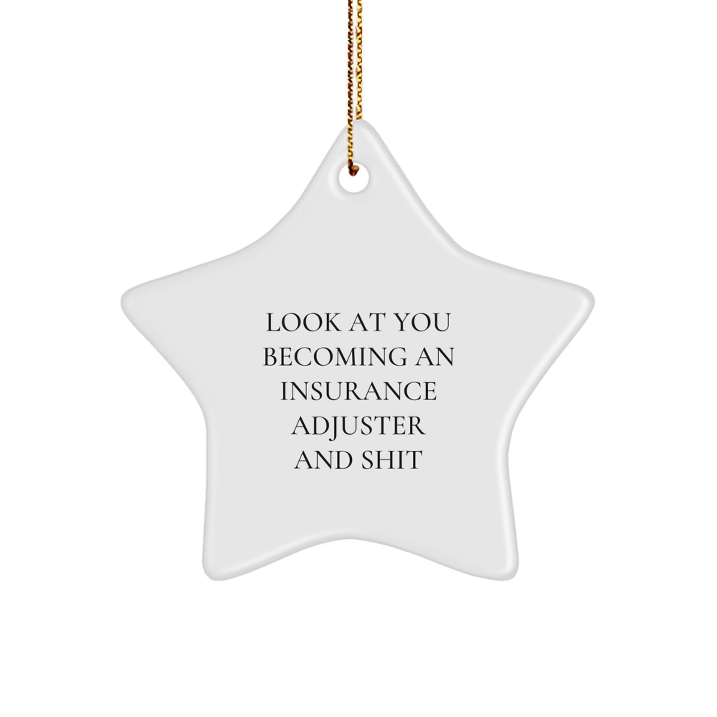 Funny Insurance Adjuster Star Ornament Gifts from Men to Women Coworkers Family Insurance Adjuster Friends Christmas Unique Decorations - Image 1