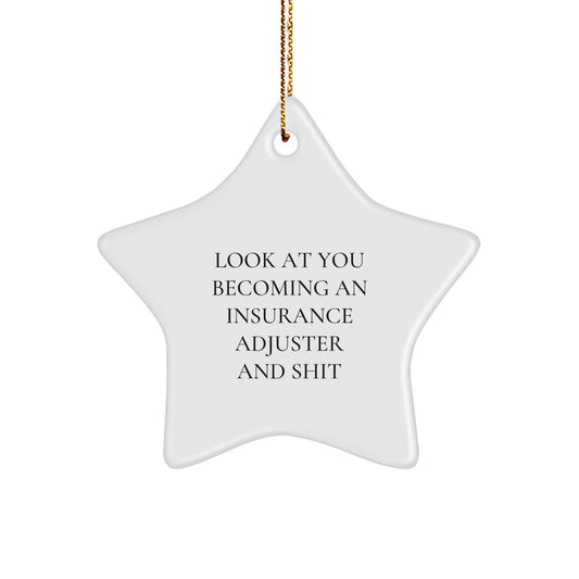 Funny Insurance Adjuster Star Ornament Gifts from Men to Women Coworkers Family Insurance Adjuster Friends Christmas Unique Decorations - Image 1