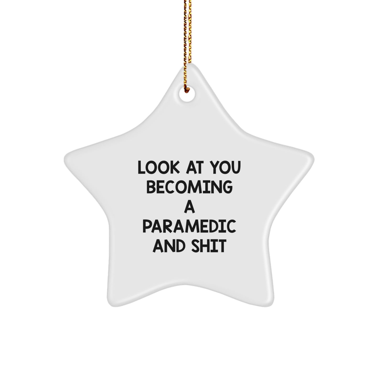 Funny Rescue Worker Star Ornament Gifts from Men to Rescue Worker Colleagues for Christmas Unique Decorations - Image 1