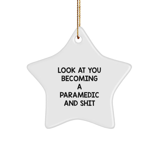 Funny Rescue Worker Star Ornament Gifts from Men to Rescue Worker Colleagues for Christmas Unique Decorations - Image 1