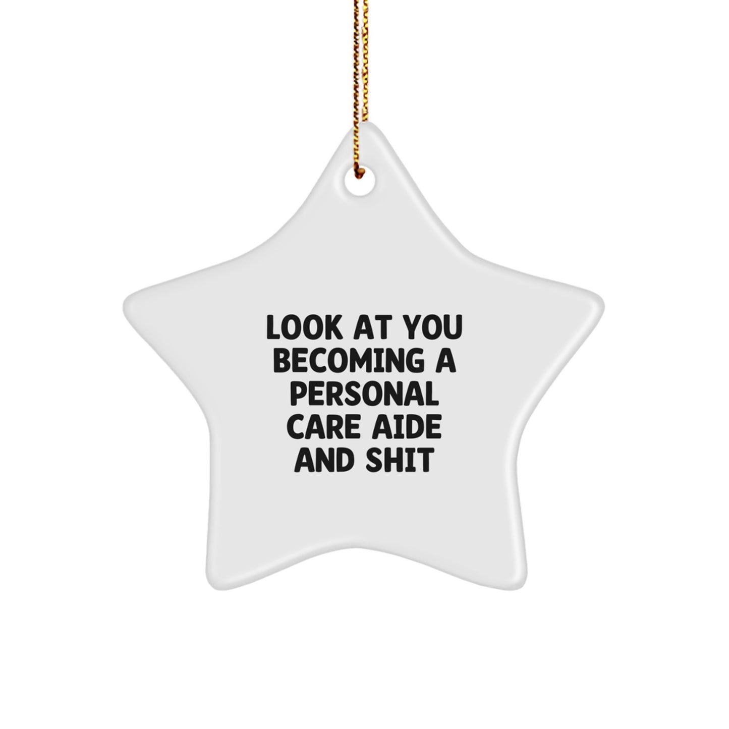 Funny Personal Care Aide Star Ornament Gifts from Men to Family for Christmas Unique Gifts - Image 1