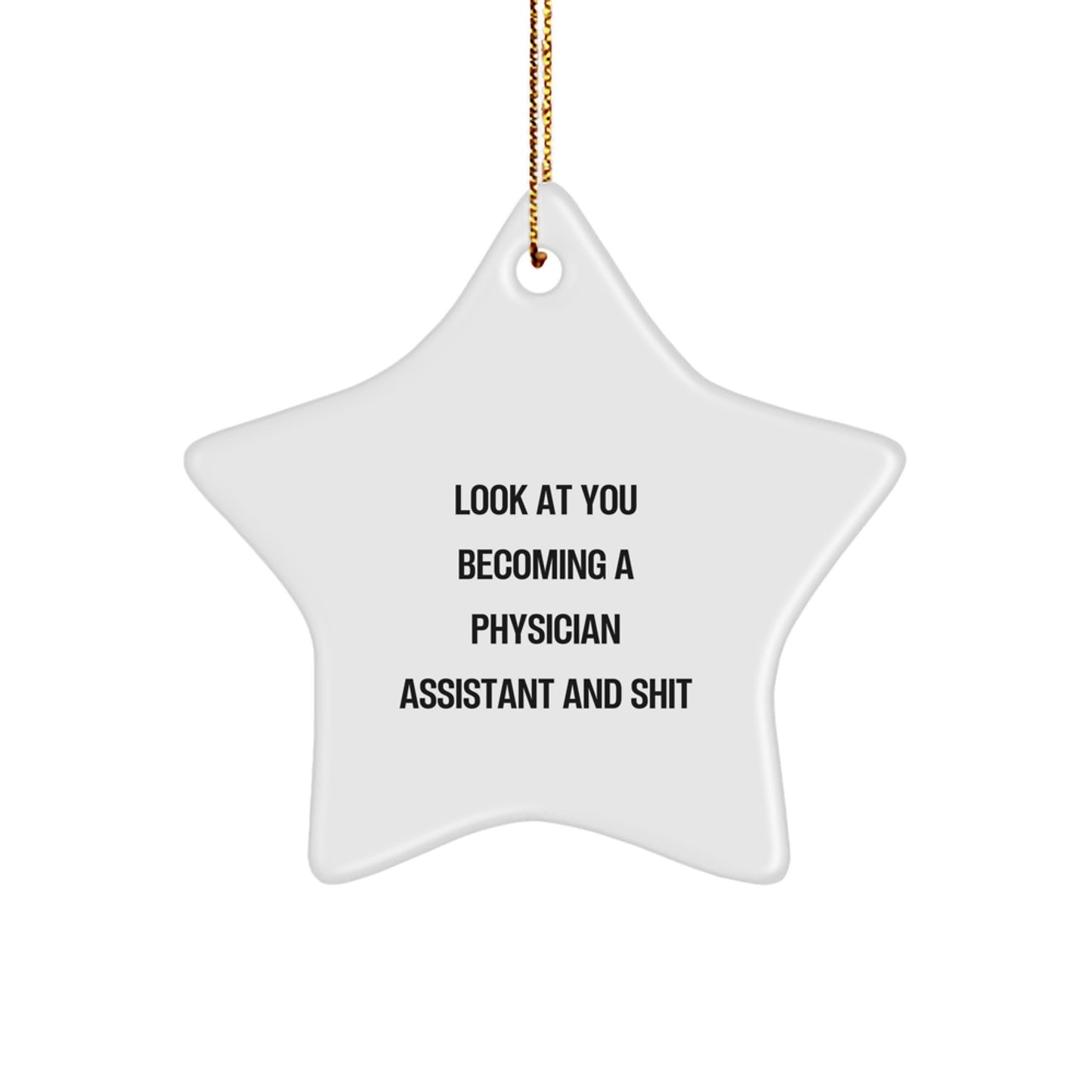 Funny Physician Assistant Christmas Star Ornament Gifts from Friends and Family with Inspirational Quote Become a Physician Assistant - Image 1