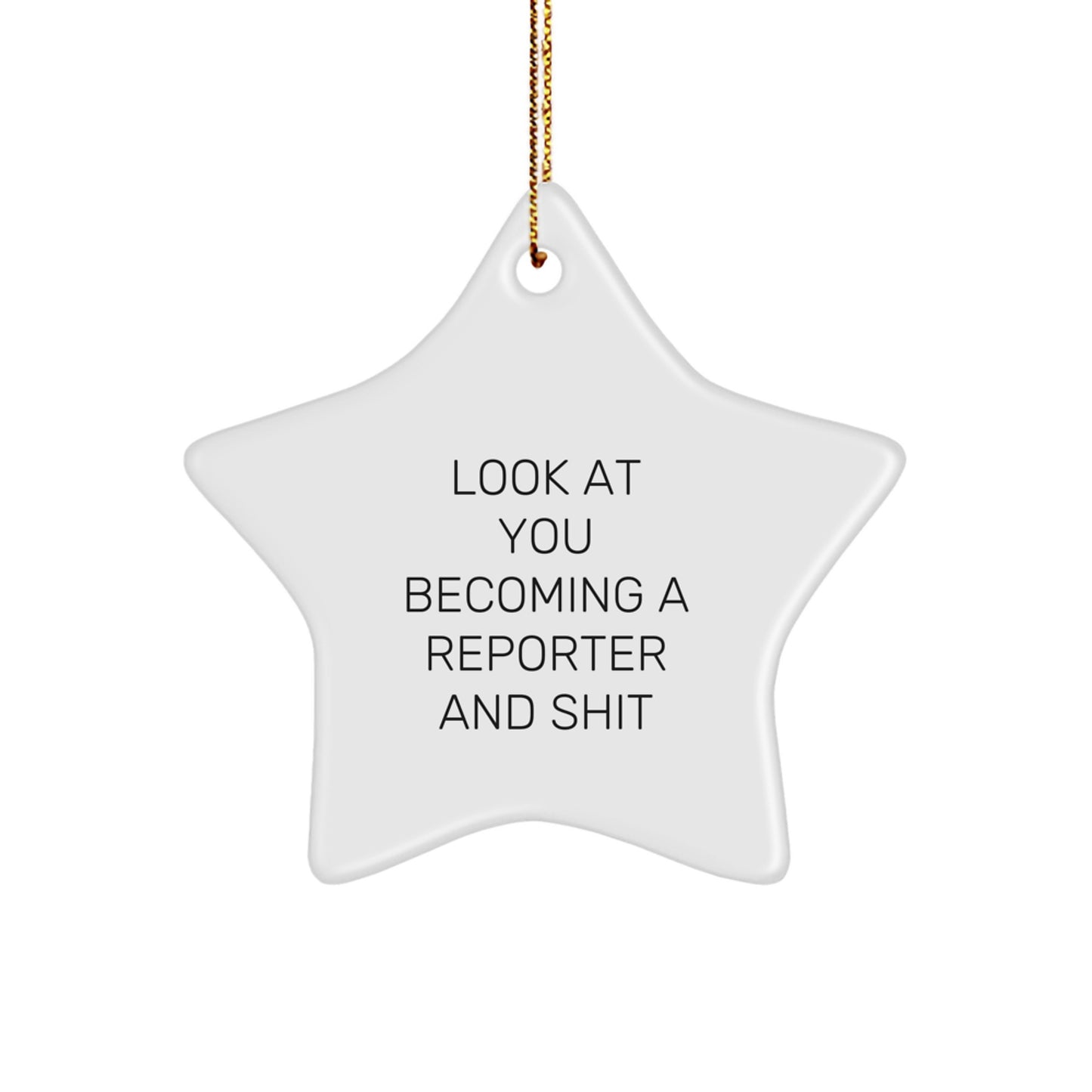 Funny Reporter Star Ornament Gifts for Him or Her, Look At You Becoming A Reporter And Shit, Christmas Unique Gifts from Friends - Image 1