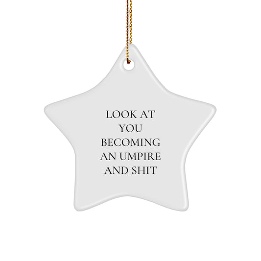 Funny Umpire Star Ornament Gifts from Friends for Christmas Unique Umpire Men's Office Decorations - Image 1