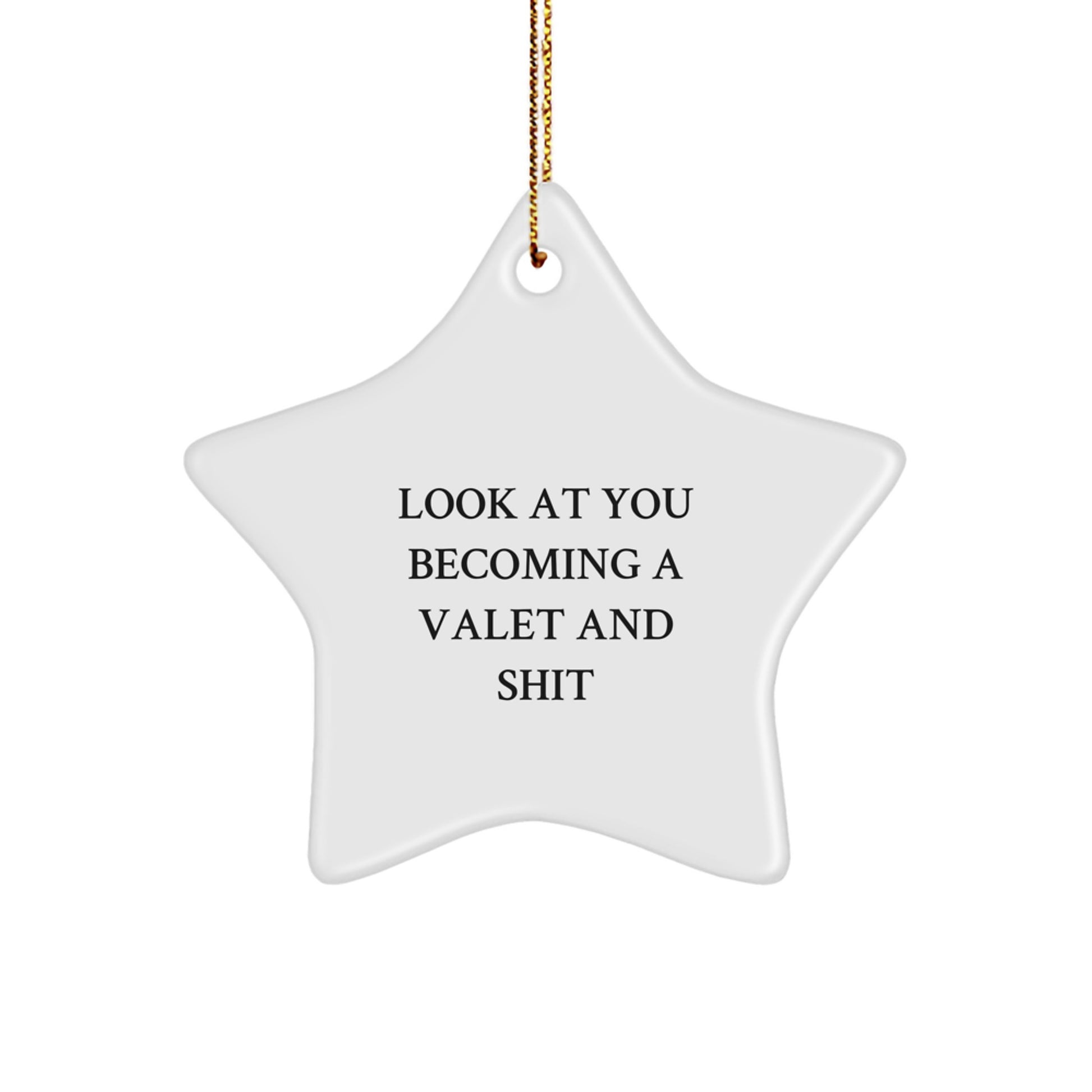 Funny Valet Gifts from Men to Valet - Star Ornament for Christmas Unique Gifts - Look At You Becoming A Valet And Shit - Image 1