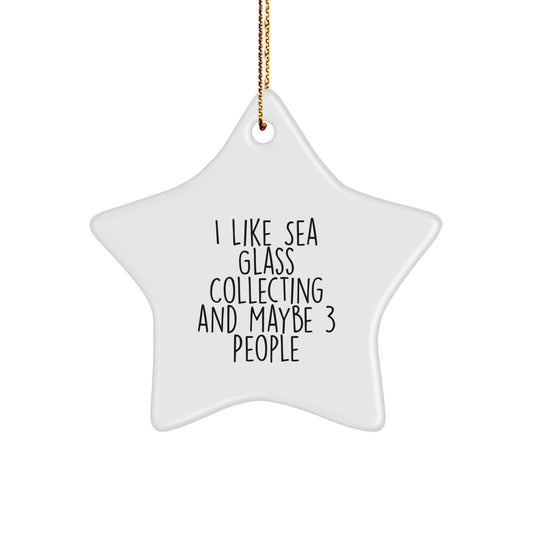 Sea Glass Collecting Fun for Friends and Family, Unique Christmas Star Ornament Gifts from Someone Who Likes Sea Glass Collecting And Maybe 3 People - Image 1