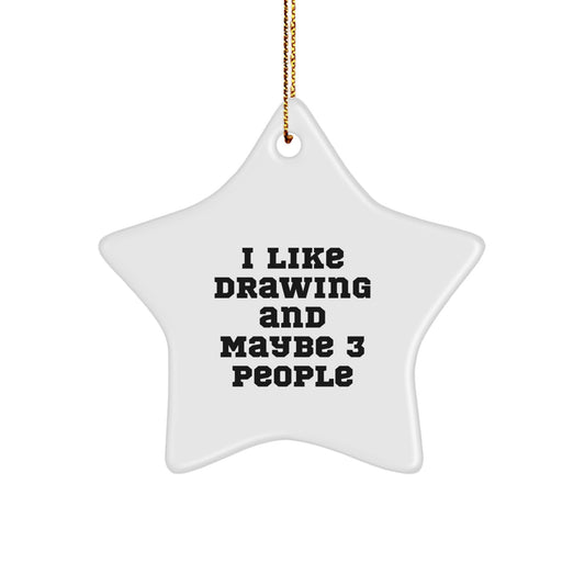 Funny Drawing Star Ornaments Gifts from Family and Friends for Christmas Unique Inspirational Gifts for Women Men Coworkers - Image 1