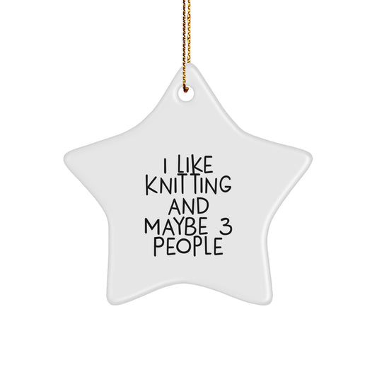 Handmade Knitting Star Ornament Gifts from Friends for Knitting Lovers this Christmas Season - Image 1