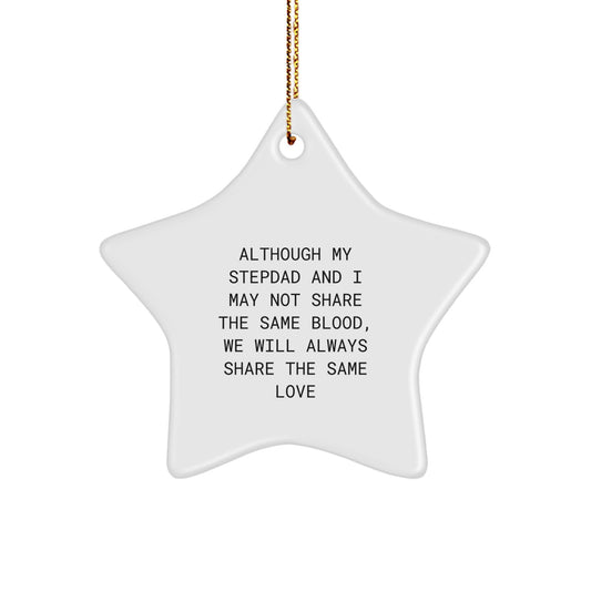 Funny Stepdad Gifts for Him, Inspirational Quote Star Ornament, Gifts from Men - Stepdad Love Star Decoration, Christmas Unique Gifts - Image 1