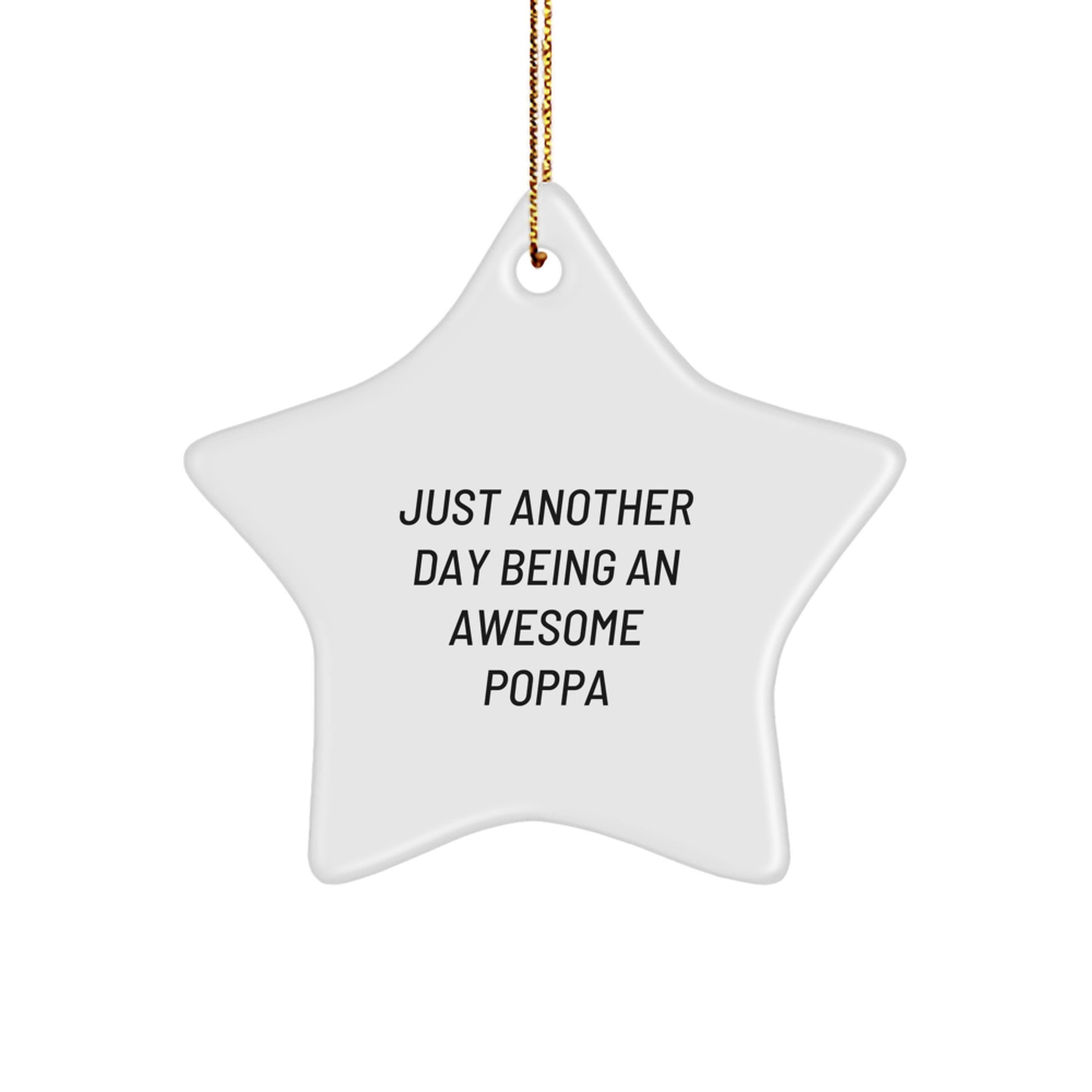 Funny Poppa Gifts from Men, Funny Star Ornament for Awesome Poppa, Christmas Unique Gifts for Him - Image 1