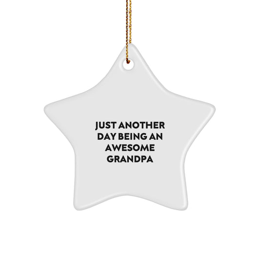 Grandpa Gifts for Men - Funny Star Ornament with Quote, Gifts from Family for Christmas Unique Gifts - Image 1