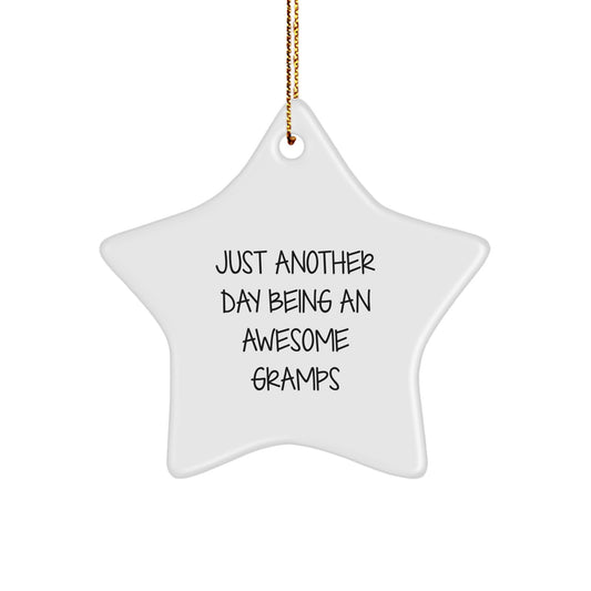 Funny Gramps Gifts from Family for Gramps Star Ornament White Color Star Shaped Christmas Unique Gifts - Image 1