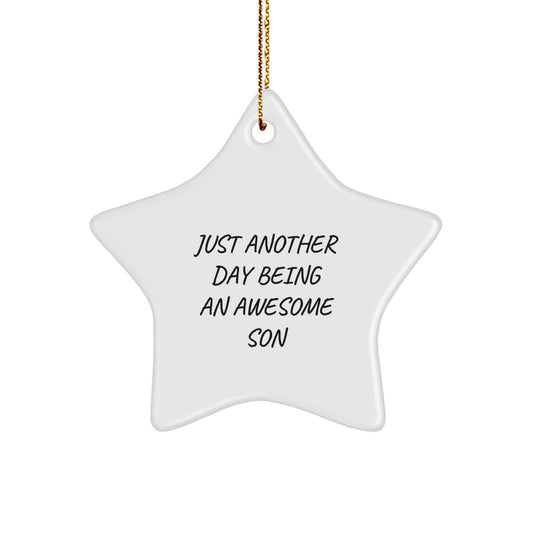 Gifts for Son Star Ornament Funny Quote Christmas Decoration - Image 1