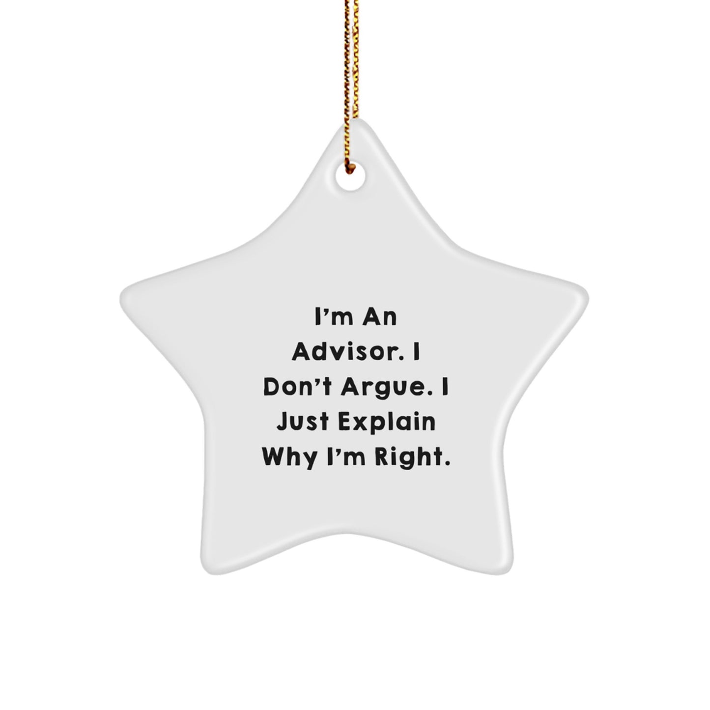 Funny Advisor Gifts from Women for Advisor Star Ornament, Cute I'm An Advisor, Star Ornament for Christmas Unique Gifts - Image 1