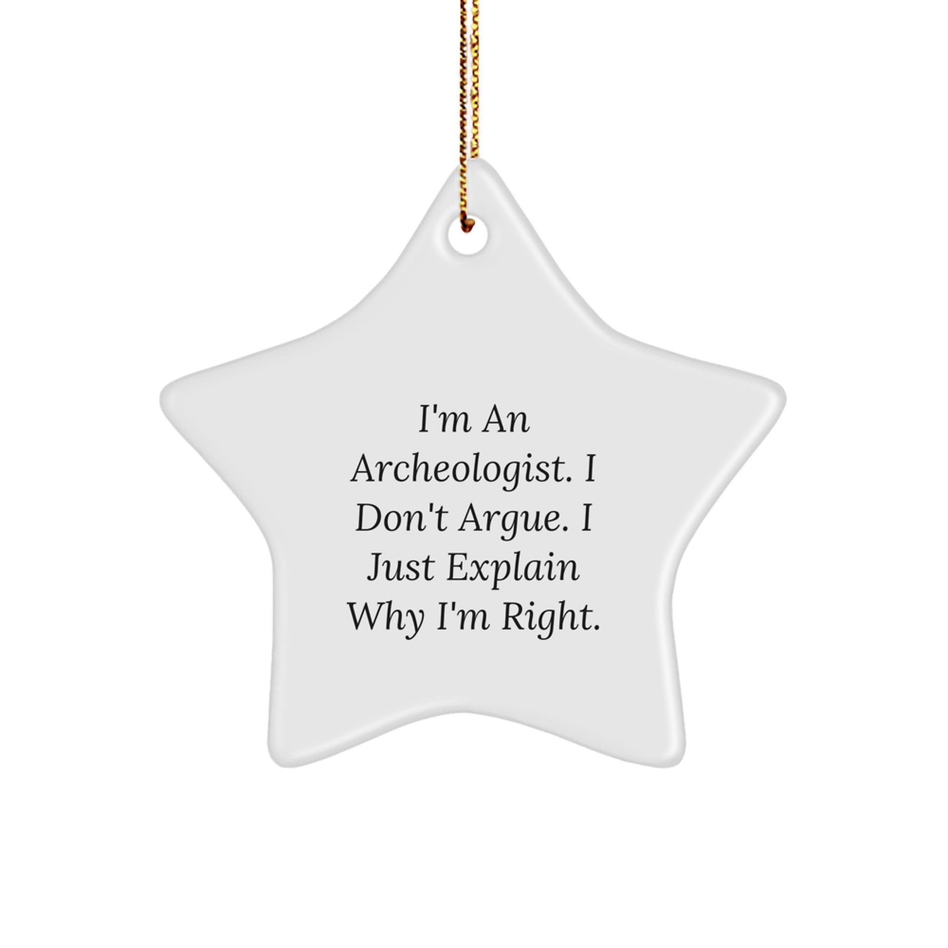 Funny Archeologist Star Ornament Gifts from Family, Unique Christmas Decorations for Archeology Enthusiasts by Friends, Men, Women, Coworkers - Image 1