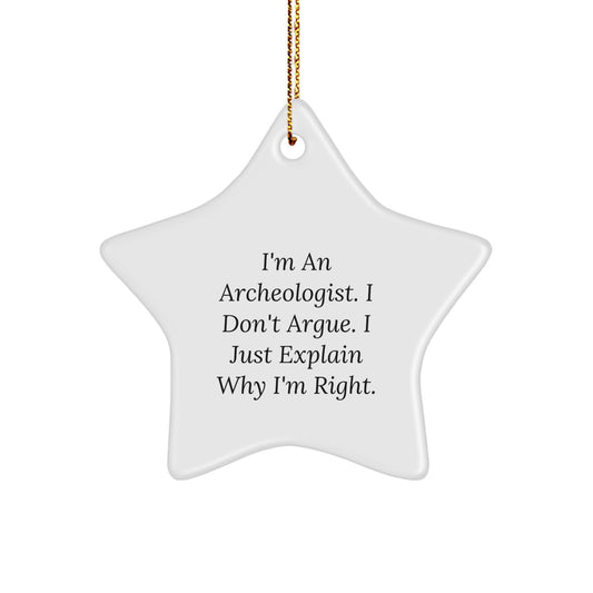 Funny Archeologist Star Ornament Gifts from Family, Unique Christmas Decorations for Archeology Enthusiasts by Friends, Men, Women, Coworkers - Image 1