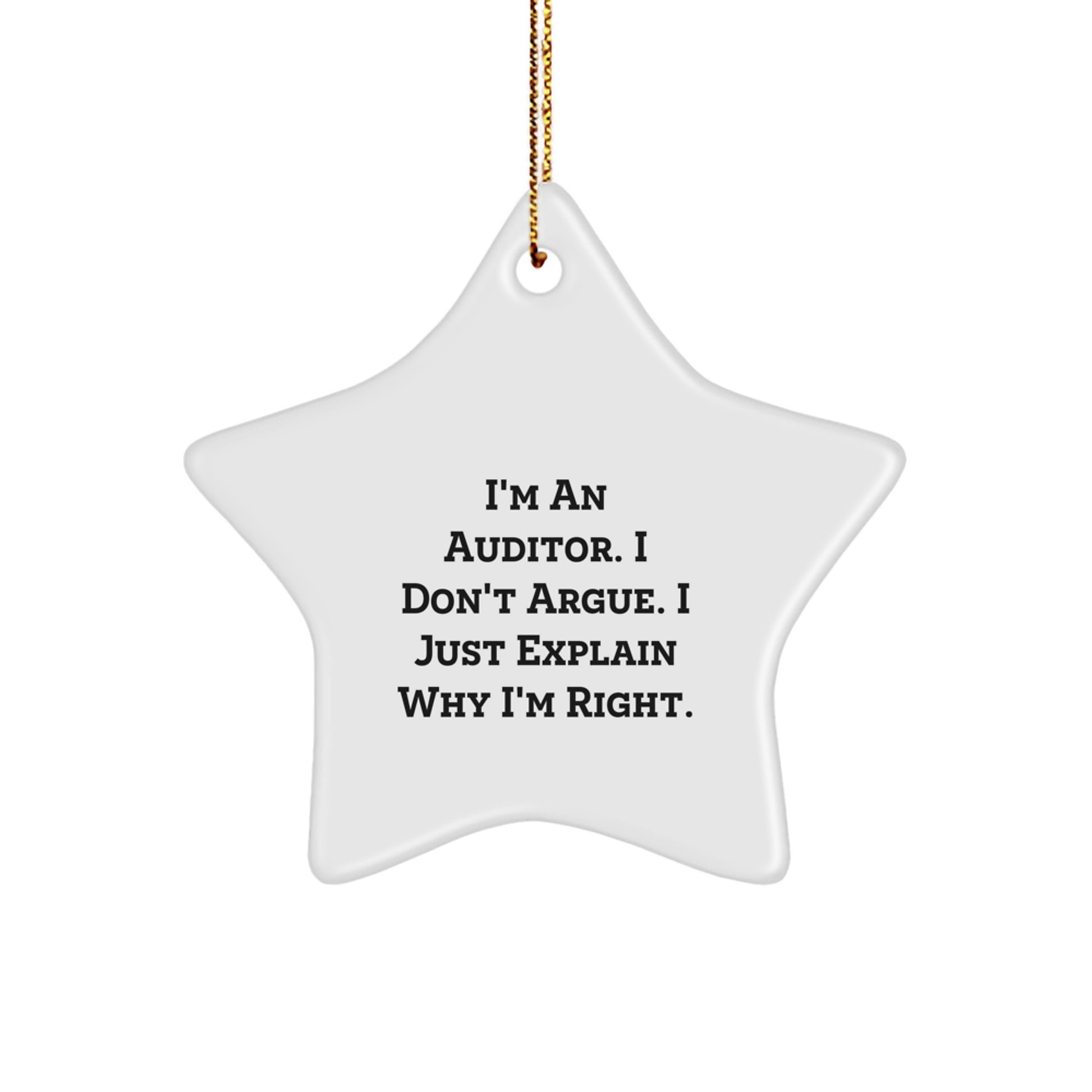 Funny Auditor Gifts for Men Star Ornament I'm An Auditor I Don't Argue I Just Explain Why I'm Right Christmas Unique Gifts from Family - Image 1