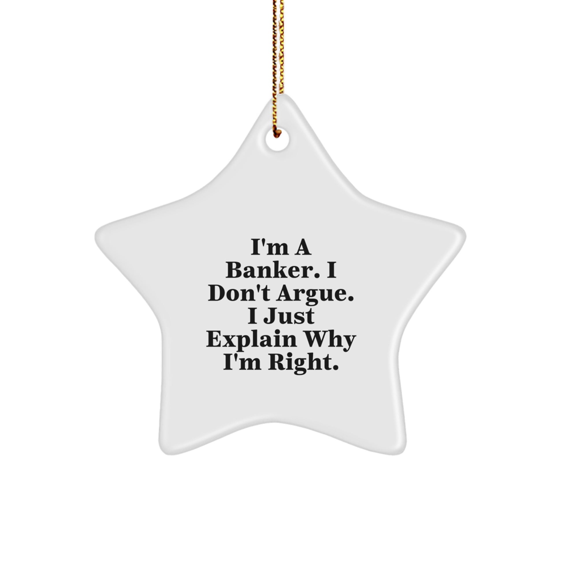 Funny Banker Gifts from Coworkers for Banker - Star Ornament, Christmas Unique Decorations with Inspirational Quote - Image 1