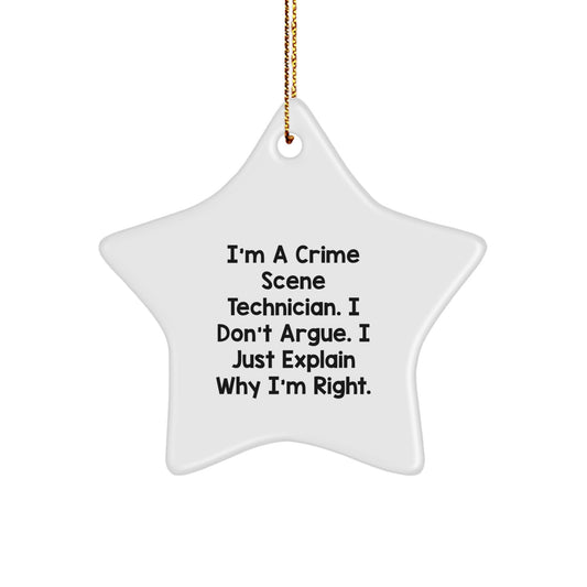 Funny Quote Crime Scene Technician Gifts for Men - Star Ornament, Christmas Unique Gifts from Family, Friends, or Coworkers - Image 1