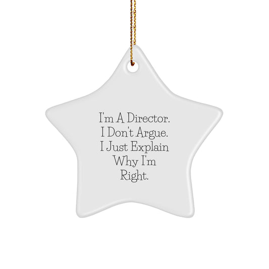 Funny Director Star Ornament, Gifts from Men to Director Friends, Perfect for Christmas Unique Gifts - Image 1