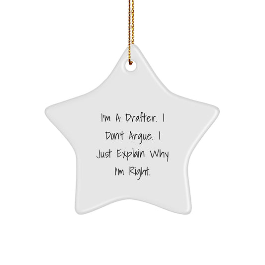 Funny Drafter Star Ornament Gifts from Friends for Men, Women, or Coworkers at Christmas - Image 1