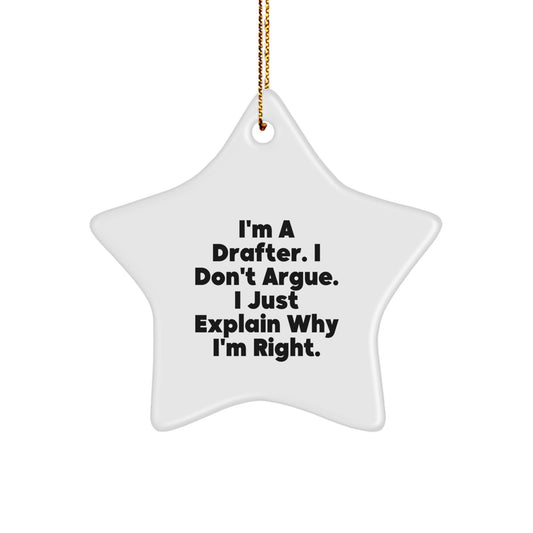 Funny Drafter Gifts for Men, Unique Star Ornament from Friends to Family, Christmas Unique Gifts - Image 1