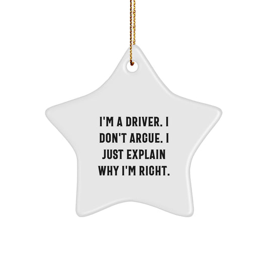 Funny Driver Gifts, Unique Star Ornament for Drivers, Christmas Decorations from Friends and Family - Image 1