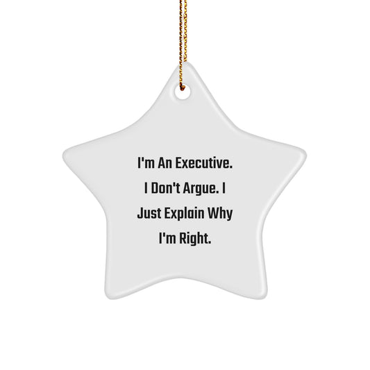 Executive Star Ornament Funny Quote Gifts from Friends for Coworkers Christmas Unique Presents - Image 1