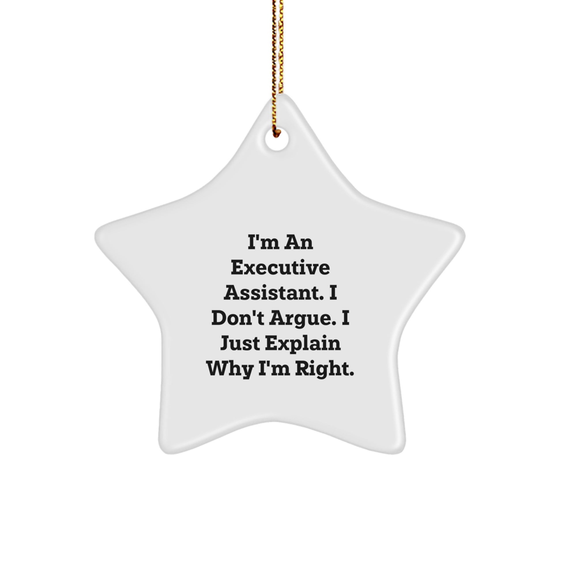 Funny Executive Assistant Gifts from Friends or Family for Him or Her - Star Ornament Christmas Unique Decorations - Image 1