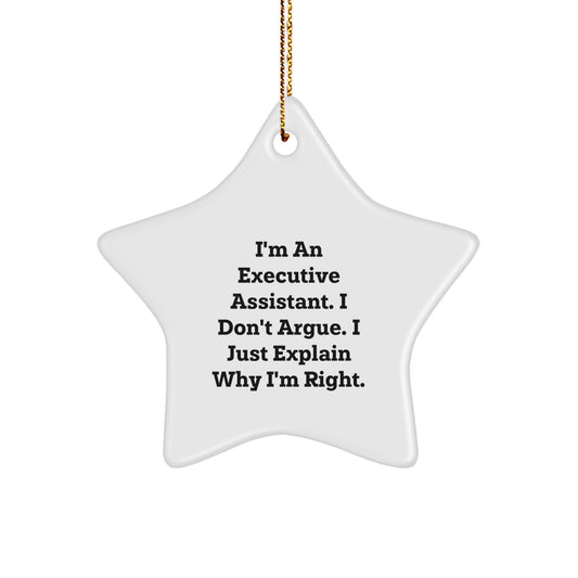 Funny Executive Assistant Gifts from Friends or Family for Him or Her - Star Ornament Christmas Unique Decorations - Image 1