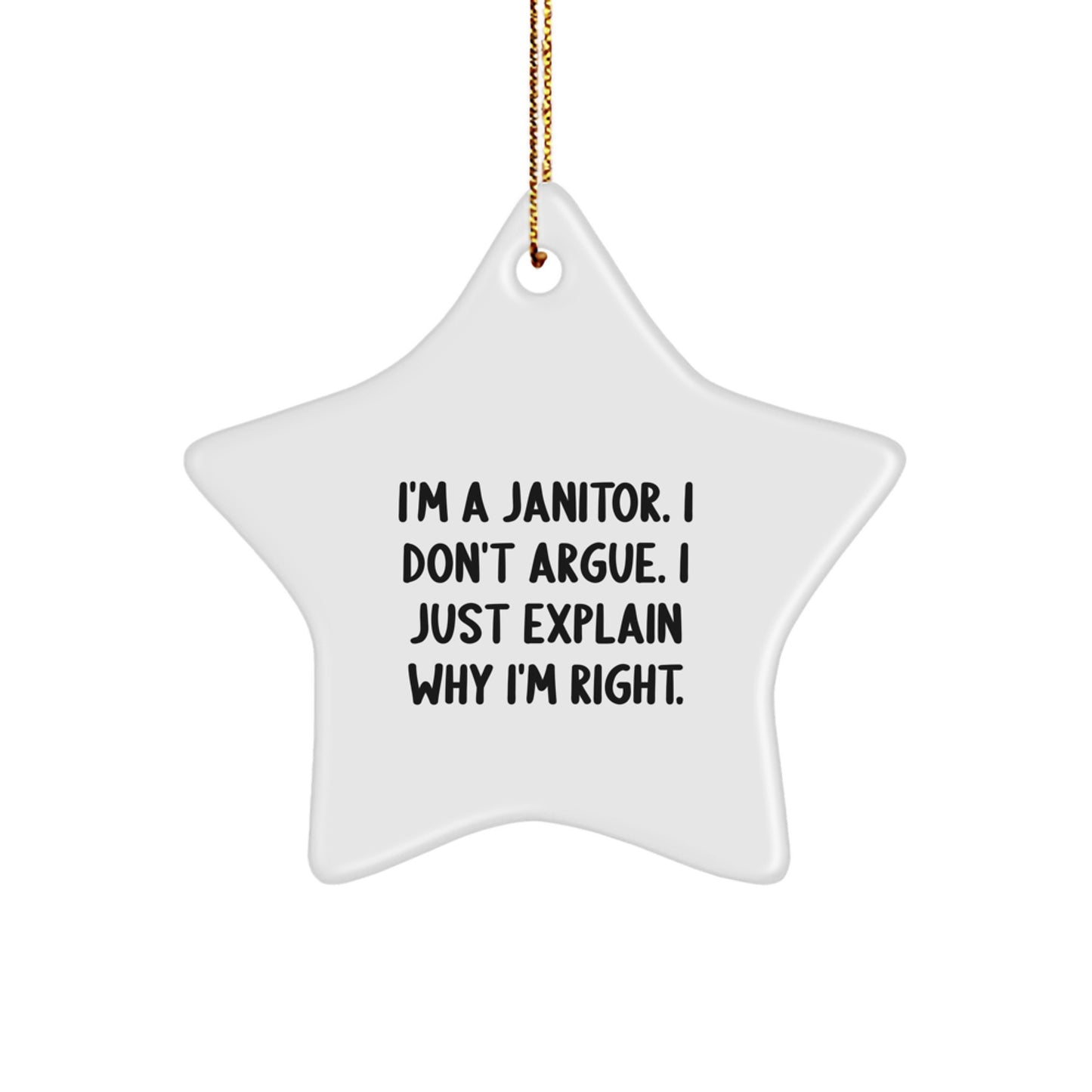 Funny Janitor Star Ornament Gifts from Friends and Family for Janitor Christmas Unique Decorations - Image 1