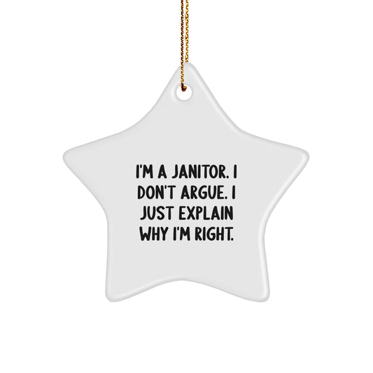 Funny Janitor Star Ornament Gifts from Friends and Family for Janitor Christmas Unique Decorations - Image 1
