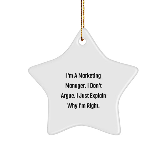 Marketing Manager Star Ornament Funny Gifts from Friends or Coworkers for Christmas Unique - Image 1