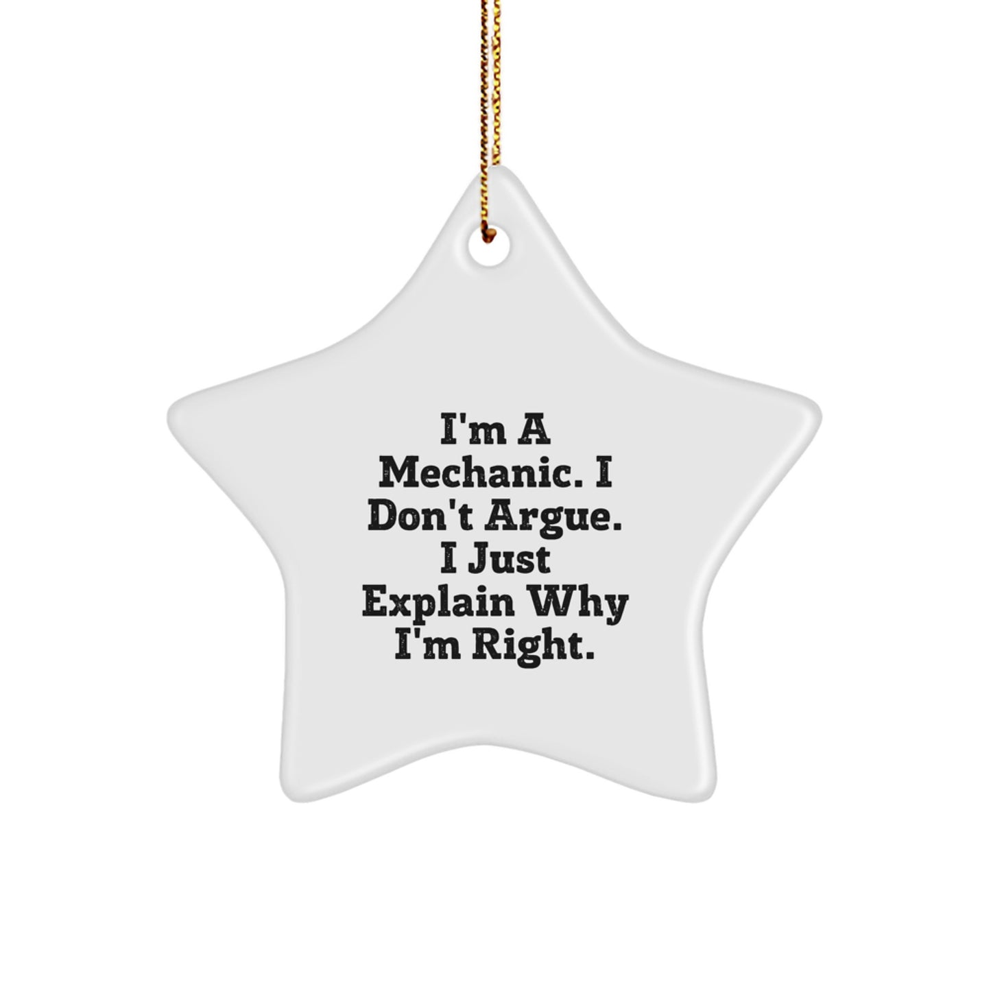 Funny Mechanic Star Ornament, Gifts from Men to Mechanic Friends, Christmas Unique Gifts for Mechanic Lovers - Image 1