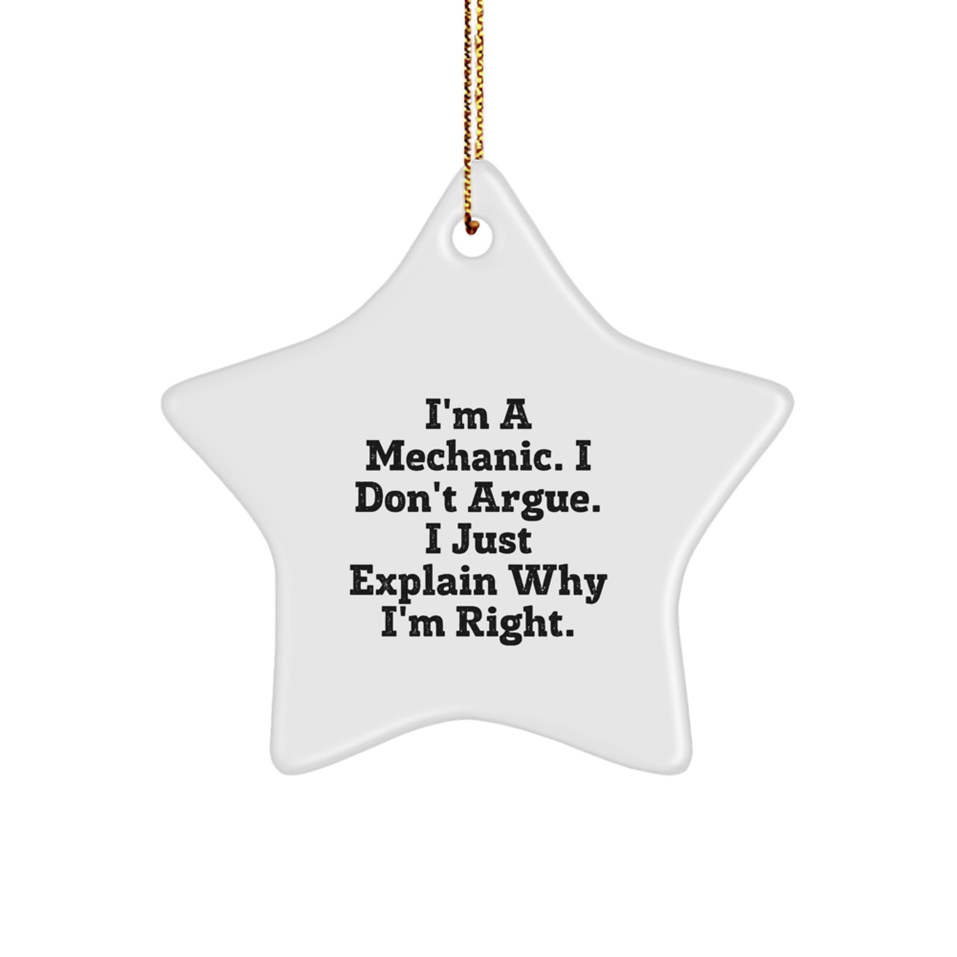 Funny Mechanic Star Ornament, Gifts from Men to Mechanic Friends, Christmas Unique Gifts for Mechanic Lovers - Image 1