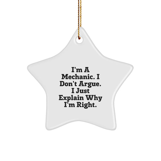 Funny Mechanic Star Ornament, Gifts from Men to Mechanic Friends, Christmas Unique Gifts for Mechanic Lovers - Image 1