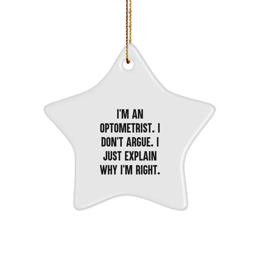 Funny Optometrist Gifts from Friends to Family - Star Ornament for Christmas Unique Gifts - Image 1