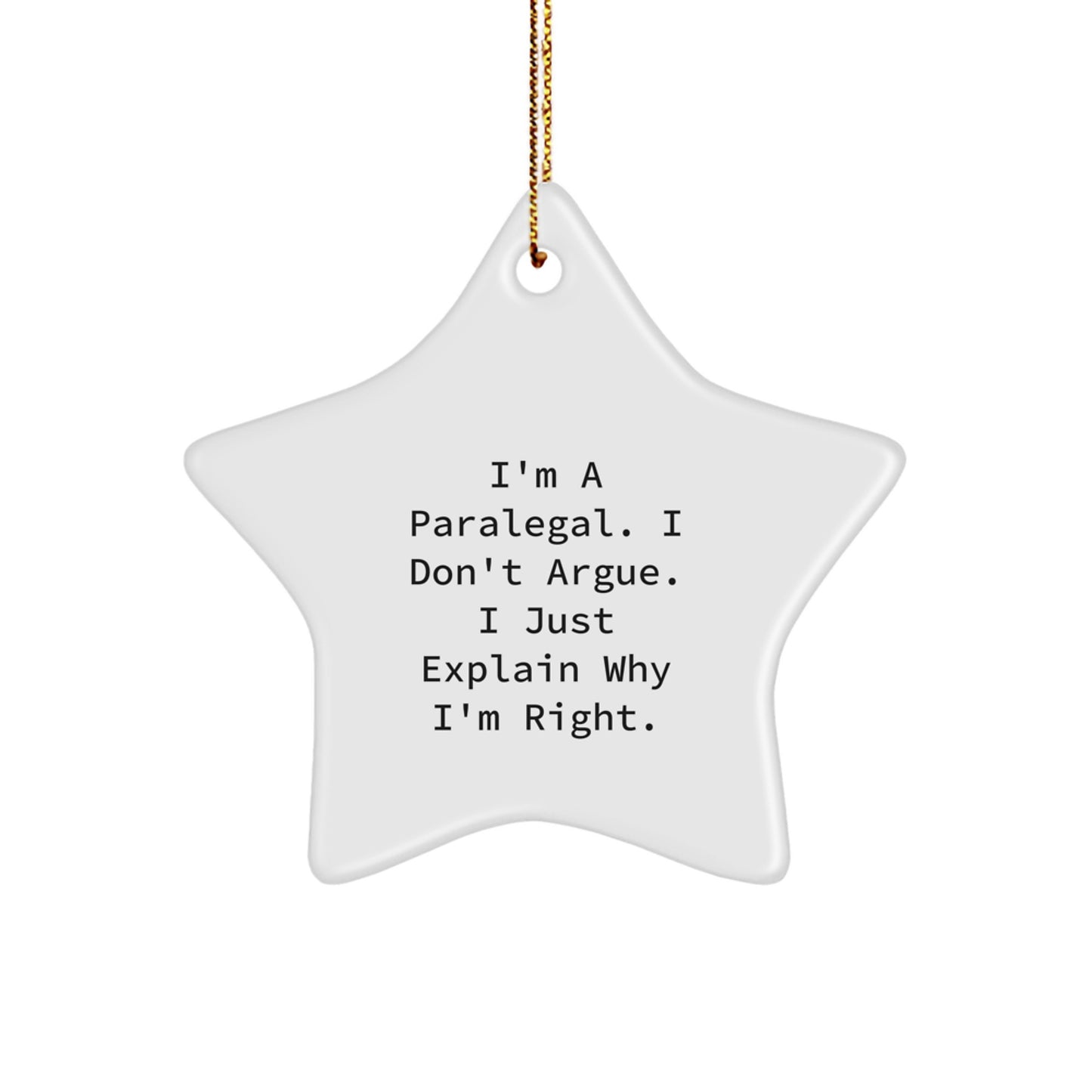 Funny Paralegal Gifts from Family, Friends, or Coworkers - Star Ornament for Women, Men, or Christmas Unique Gifts - Image 1