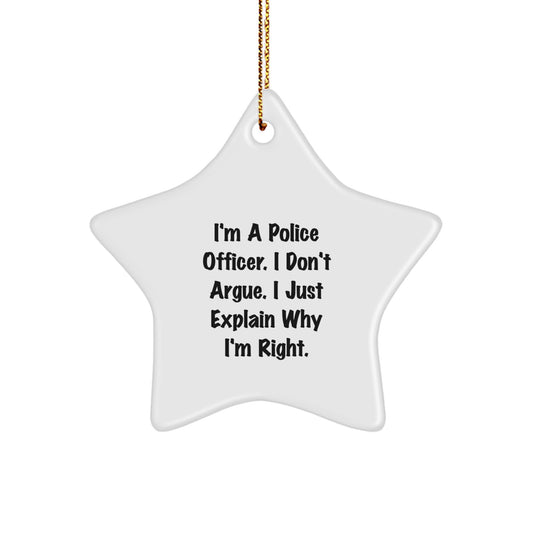 Funny Police Officer Star Ornament Gifts for Him from Friends, Men, Coworkers, Family - Christmas Unique Presents - Image 1