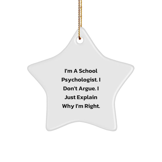 Funny School Psychologist Star Ornament, Gifts for School Psychologist, Christmas Unique Gifts from Wife to School Psychologist Friend - Image 1