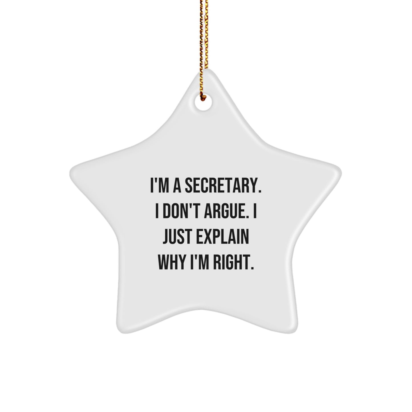 Funny Secretary Star Ornament Gifts from Family Friends for Men Women Coworkers - Image 1