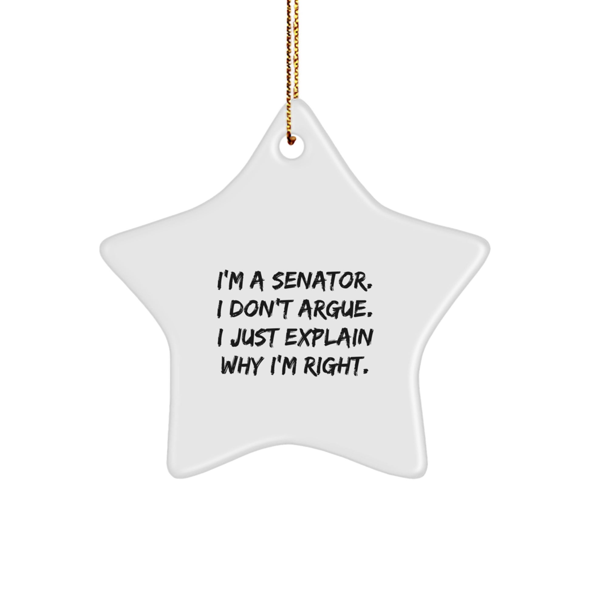 Funny Senator Gifts for Friends - Senator Star Ornament with Inspirational Quote, Gift from Friends, Unique Christmas Decorations - Image 1